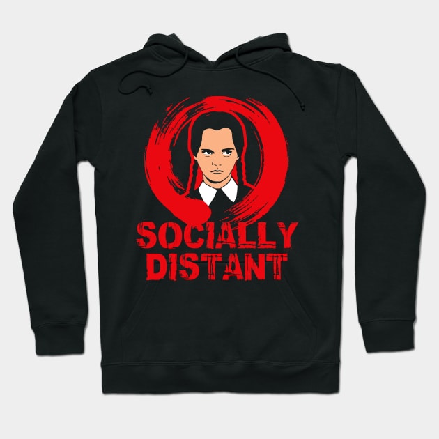 Wednesday Socially Distant Hoodie by Alema Art